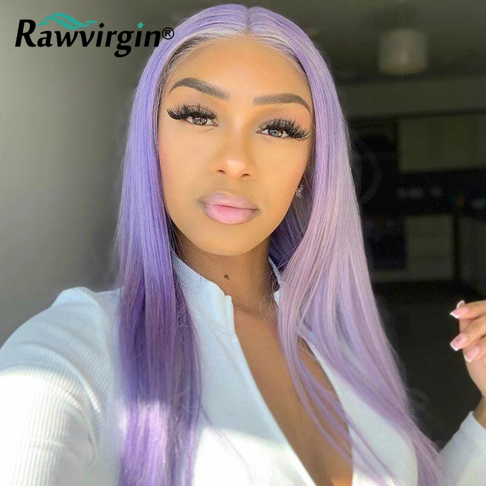 Light Purple Human Hair Wig 13x4 Lace Frontal Wig 32 Inch  Transparent Lace Front Wig Violet Purple Colored Brazilian Remy Wig