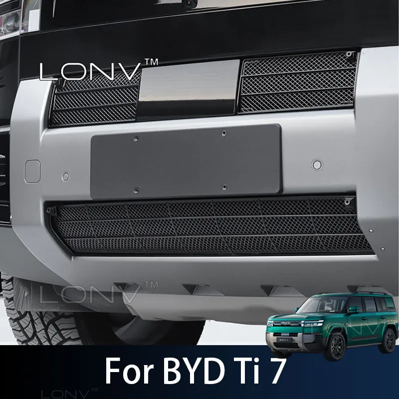 For BYD Ti 7 2026 2027 Car Front Grille Insect Mesh Radiator Protection Net Bug Guard with Removable Clips Body Kits Accessories