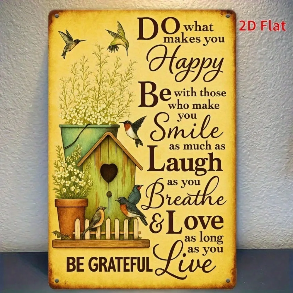 

Vintage Metal Wall Sign Rustic Tin Plaque 8x12 Inch Inspirational Quotes Funny Home Decor Art