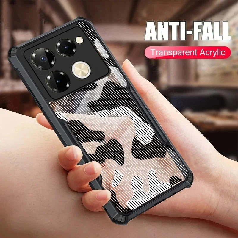 Transparent Phone Case For infinix Note 40 Pro 4G/5G 40 Pro Plus Shock Fall Prevention Acrylic Case Camouflage