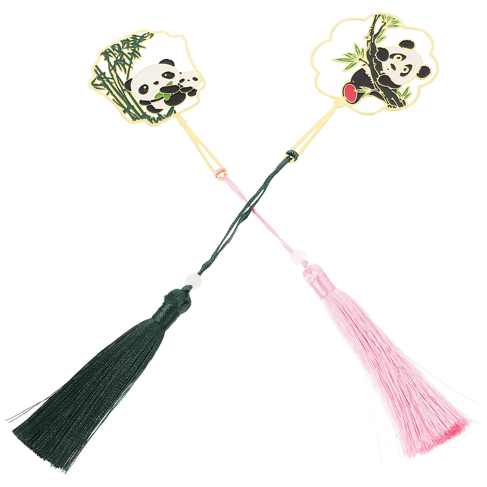 

2Pcs a Bookmarks Cartoon Animal Tassel Reading Page Marker for Kids Book Lovers Decorative Metal Bookmark Student