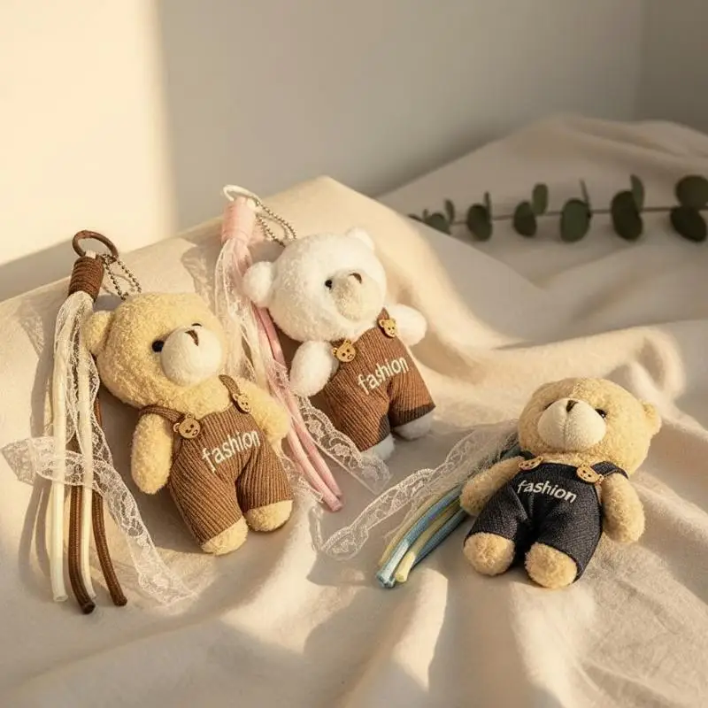 Women's Bag Charms Cute Korean Cartoon Bear Kawaii Sweet Kawaii Plush Bag Accessories Multifunctional Keychain Pendants