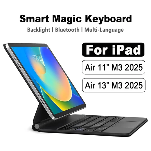 Funda con teclado magnético retroiluminado para iPad Air de 11 y 13 pulgadas M3 2025, 7.ª generación y iPad Air de 11 y 13 pulgadas M2 2024, 6.ª generación
