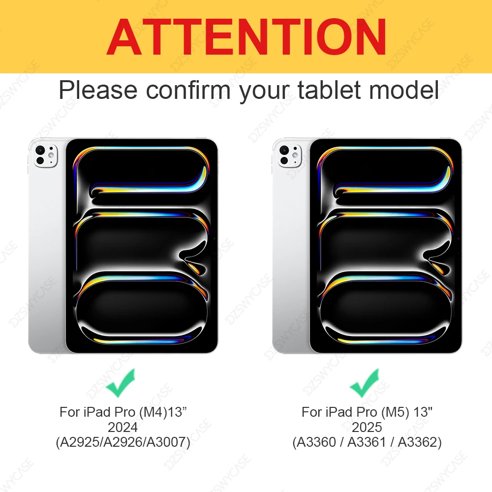 Silicone Case for iPad Pro 13 Inch M4 M5 2024 2025, Trifold Stand with Pencil Holder, Cover with Soft TPU Back, Auto Wake/Sleep