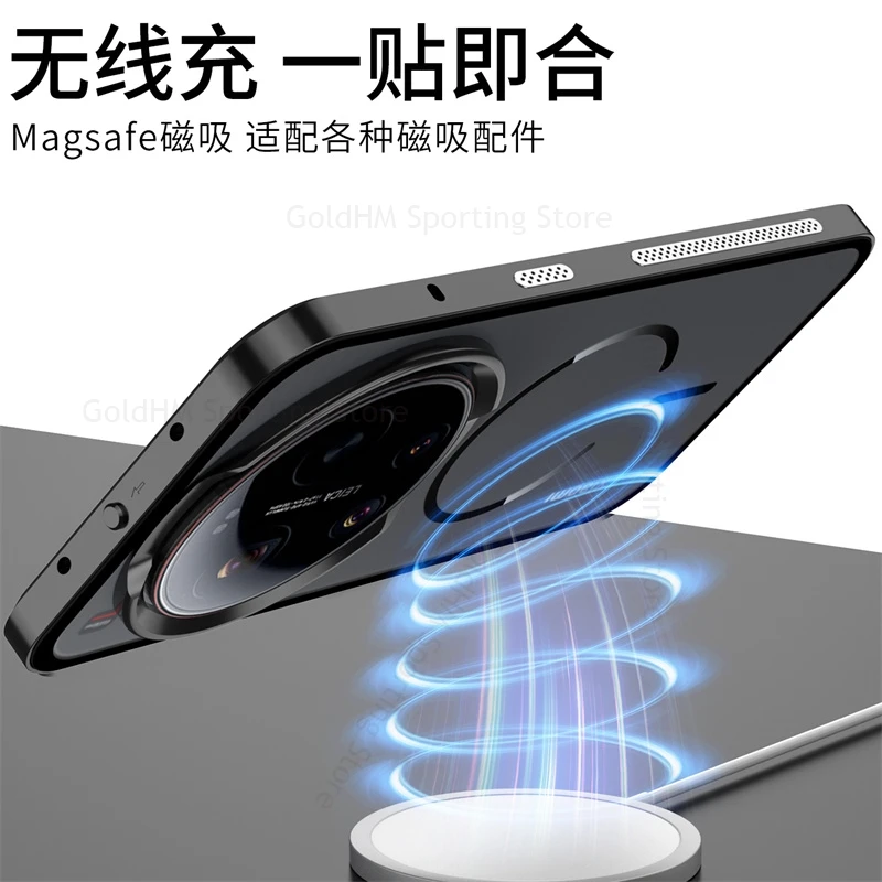 Magnetic Matte Tempered Glass Cases For Xiaomi 17 Ultra by Leica Aluminium Alloy Bumper For Magsafe Cover For Xiaomi 17 Pro Max
