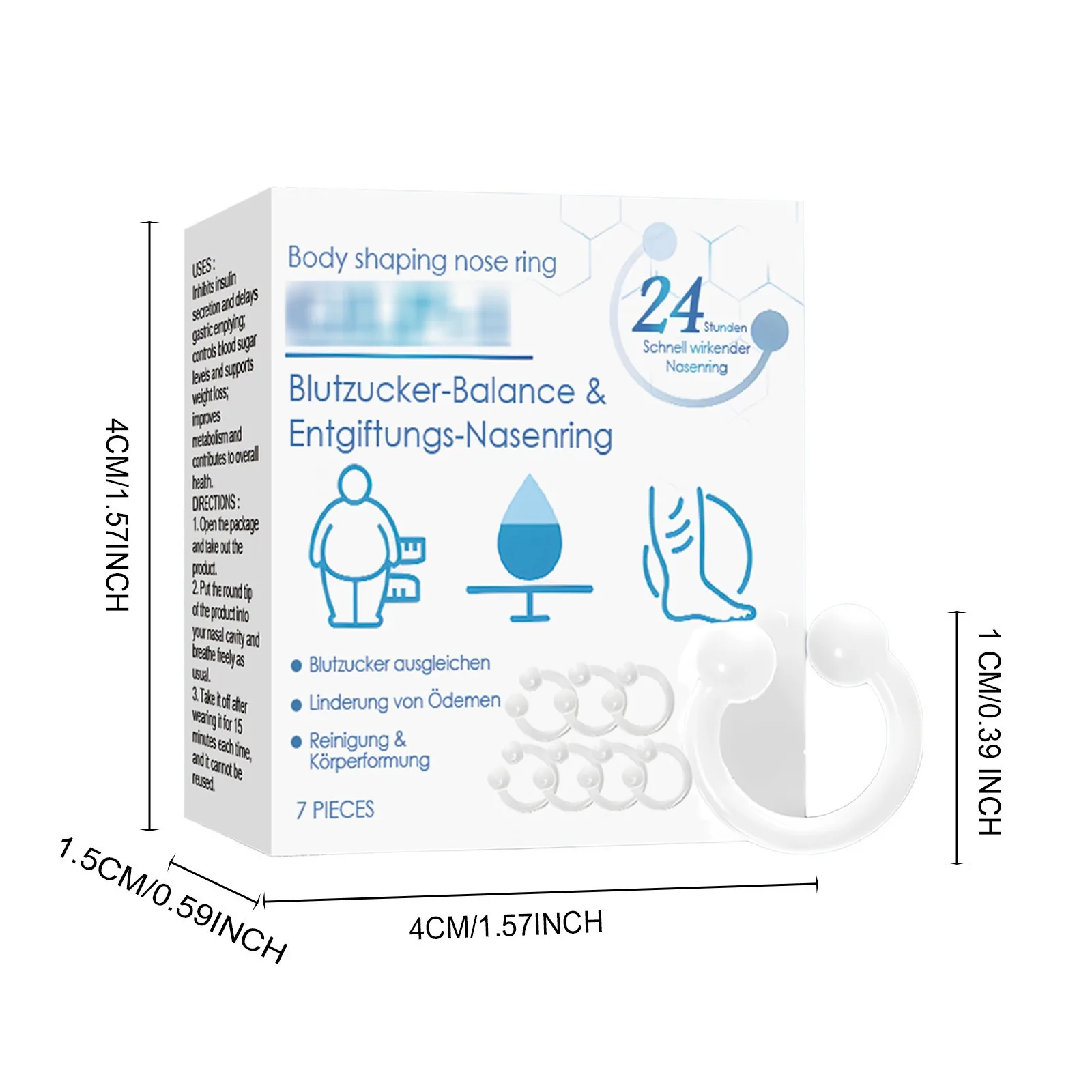 Slimming Nose Ring Burn Fat Detox Promote Digestion Stimulate Metabolism Maintain Blood Sugar Balance Weight Loss Nose Ring
