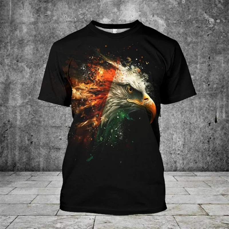 Mexican Flag Graphic T-Shirt For Men Eagle National Emblem 3D Printed Tees Summer Casual Short Sleeve T Shirts Street O-Neck Top