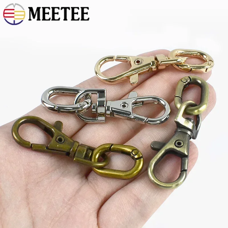 5Sets 10/13mm Metal Swivel Snap Hook Lobster Clasp Keychain Ring for Backpack Pet Leash Strap Hardware Accessory Connector Craft