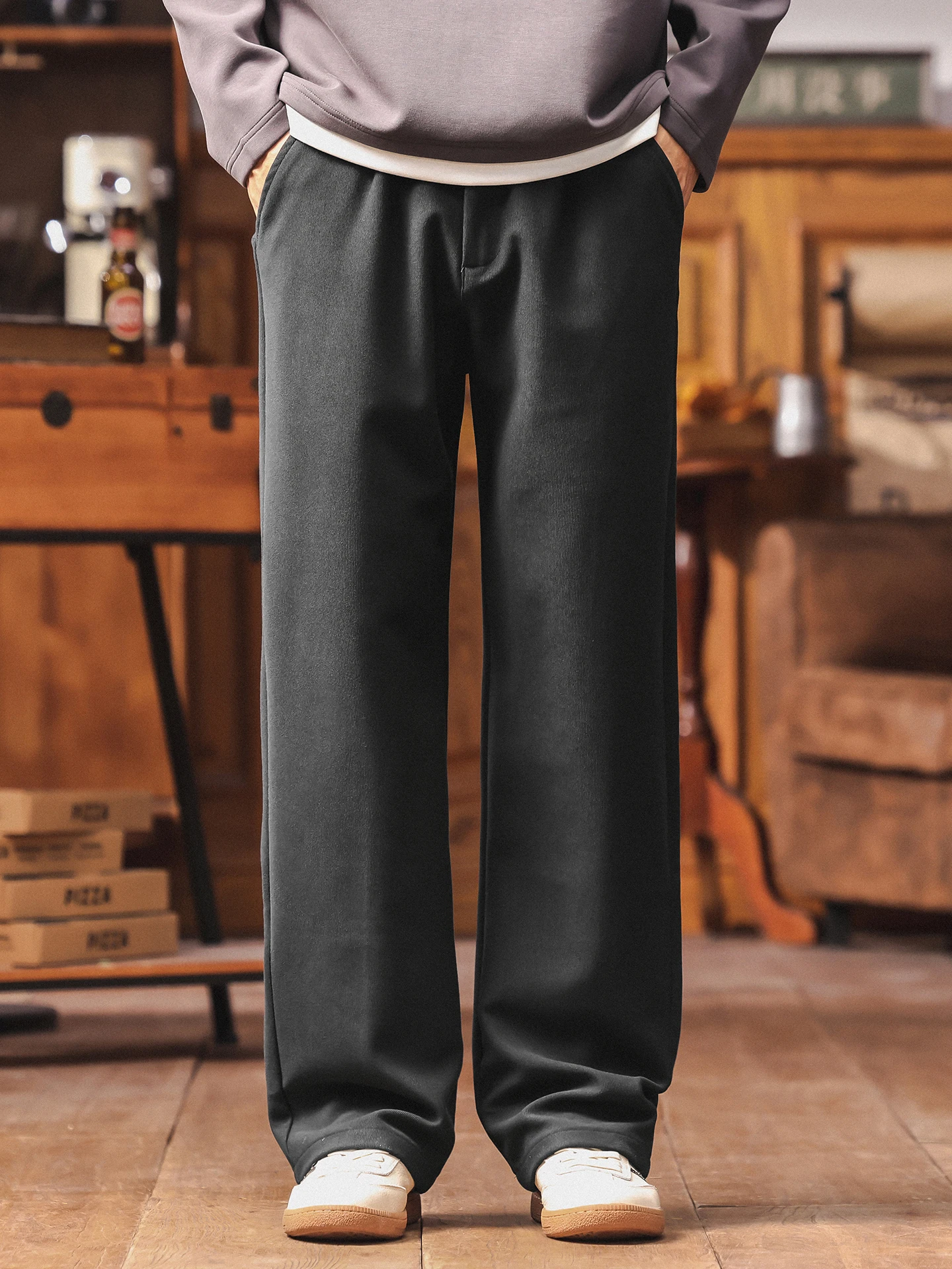 

Повседневные базовые мужские прямые брюки, универсальные спортивные штаны American Sle, износостойкая хлопчатобумажная ткань