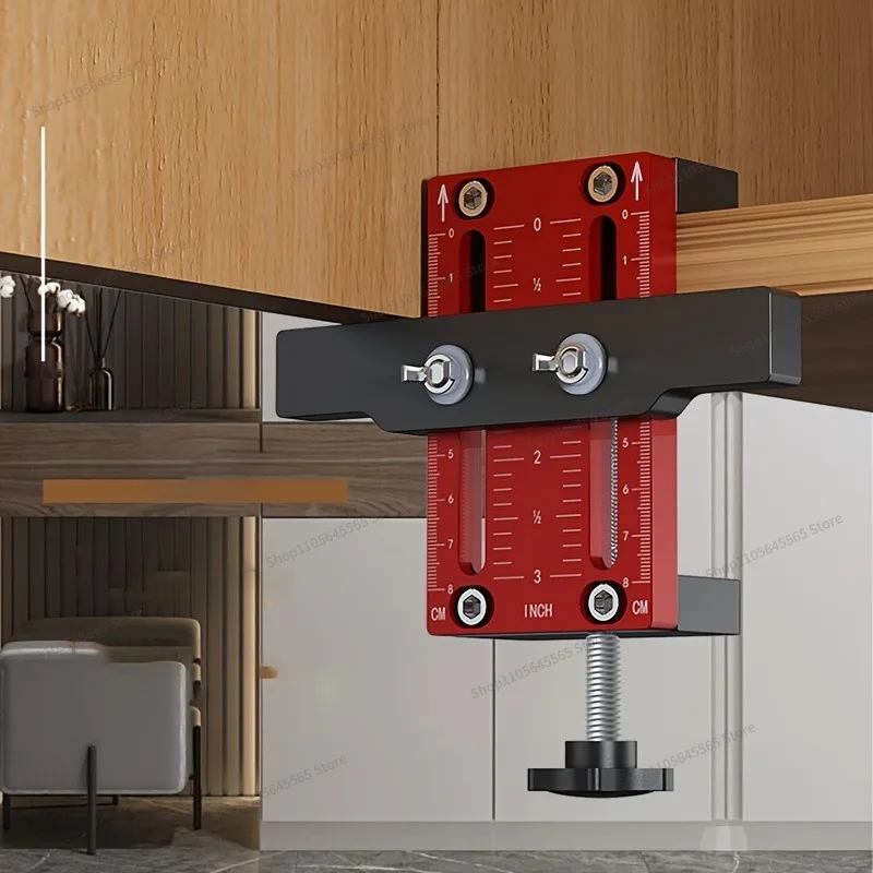 For Cabinet Door Installation Fixture, Woodworking Hanging Cabinet, Precise Measurement and Punching Tool