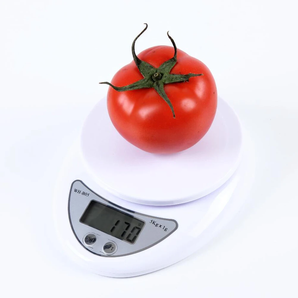 

Digital Kitchen Scale Electronic Food Weighing Baking Measurement LCD Display Tare Function AAA Batteries Not Included