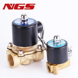 220V 110V 24V 12V 2W Normally Closed Brass Electric Solenoid Valve For Water Air Oil 1/4