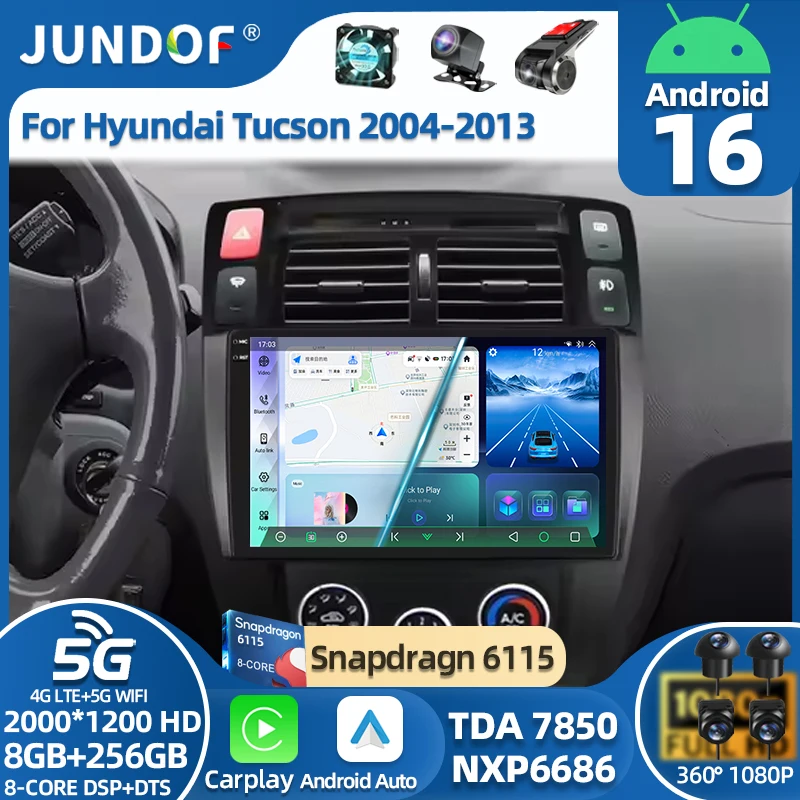 

Android 16 For Hyundai Tucson 1 2004-2009 LHD 2K QLED Stereo Car Radio Multimedia Video Player GPS AI Voice 4G CarPlay Head Unit