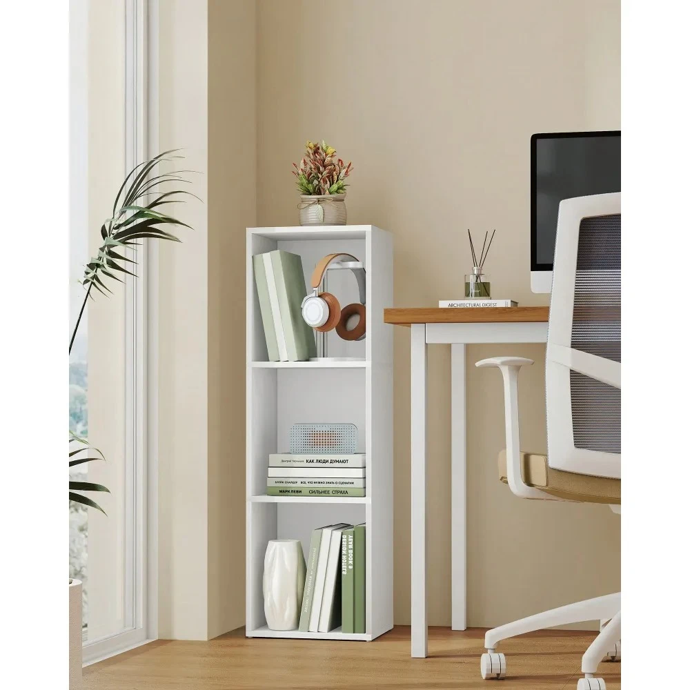 

Трехуровневая открытая книжная полка-стеллаж 9,4 x 11,8 x 37,3 дюйма, отдельно стоящая витрина для гостиной