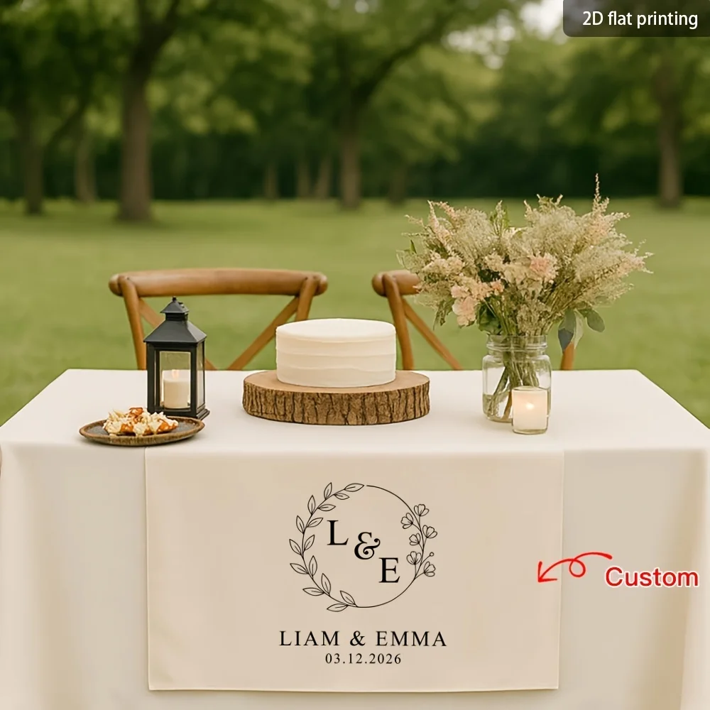 1Pc Custom Personalized Tablecloth-Self-Defined Logo & Photo Design,Colorful Single-sided Printing, Suitable Various Festivals