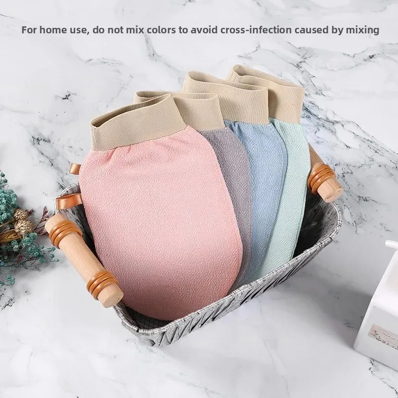 Single Layer Exfoliating Bath Mitt Strong Shower Glove for Adults Dead Skin Remover Body Scrubber Bath Sponge Towel Accessory