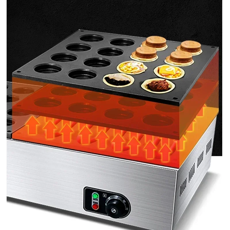 Macchina per torte con ruota elettrica 220v Stalla commerciale Gas Taiwan Torta di fagioli rossi Macchina per snack elettrotermica a 32 fori Uova Carne Hamburger