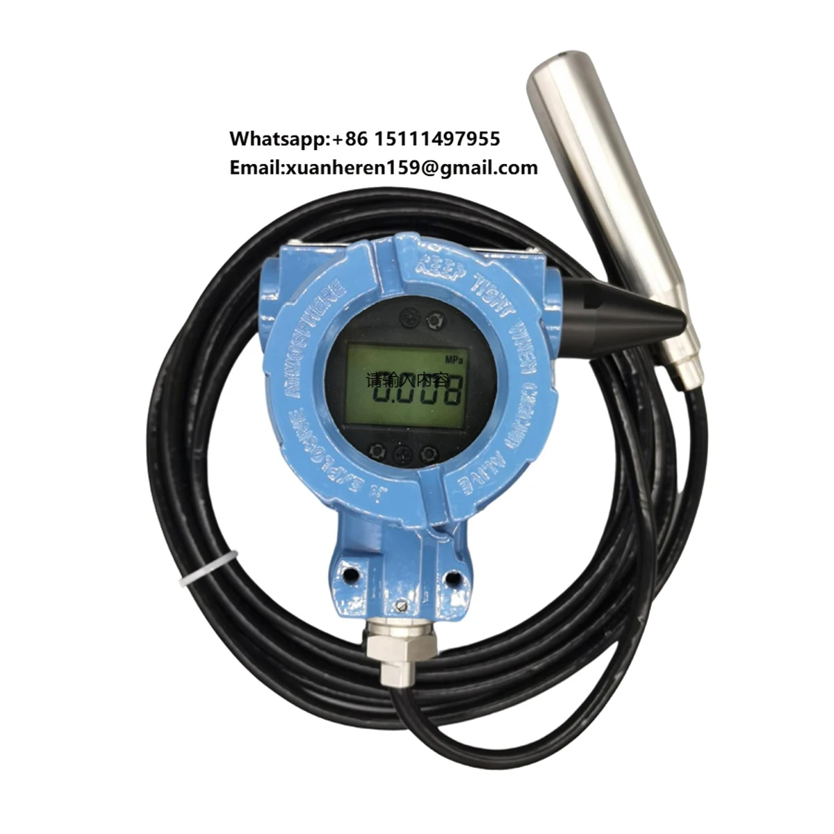 

Wireless Explosion-proof Liquid Level Sensor ZKMD-WL-23 316 Stainless Steel 0-300m Range 4G Communication for On-site Unit