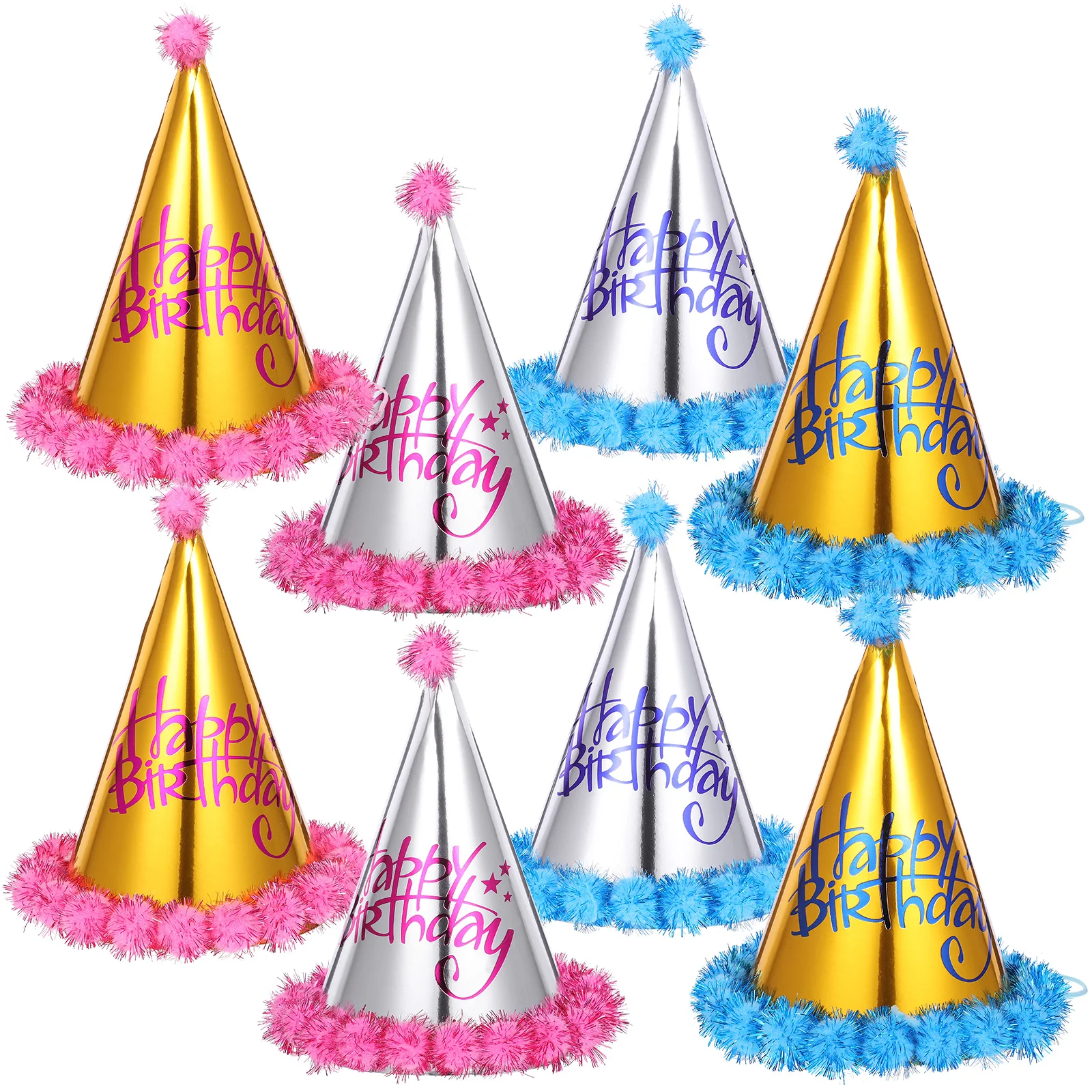 

8 Pcs Paper Hats Birthday Celebration Kids Party Decorative Props Children Headwear Mini Photo Accessories