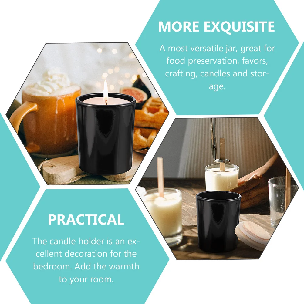 

DIY Making Jar Glass Container with Wood Lid for Wax Aromatherapy Candles Home Bedroom Decor and Storage Use