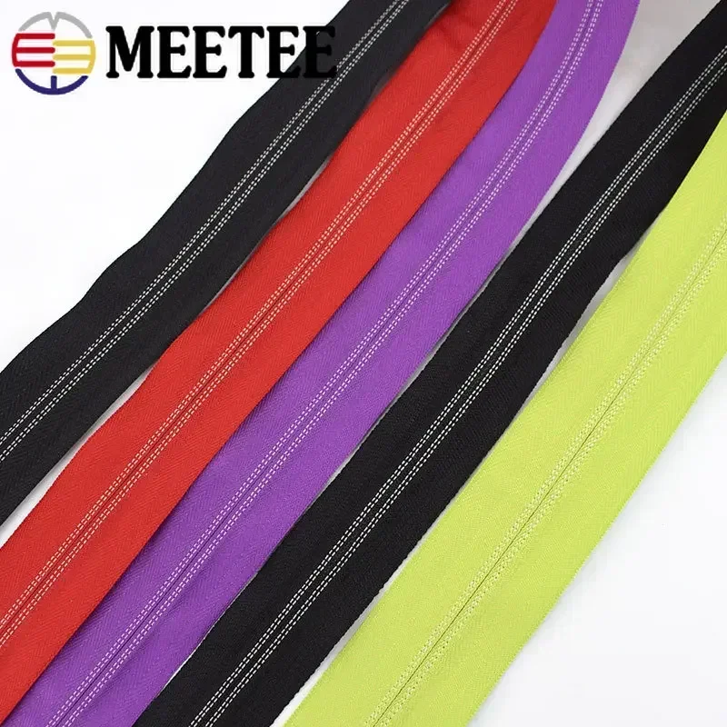 5/10/20M 5# Colorful Nylon Zippers Tapes Bag Pocket Roll Plastic Zipper For Sewing Zips Repair Kit DIY Garment Accessorie