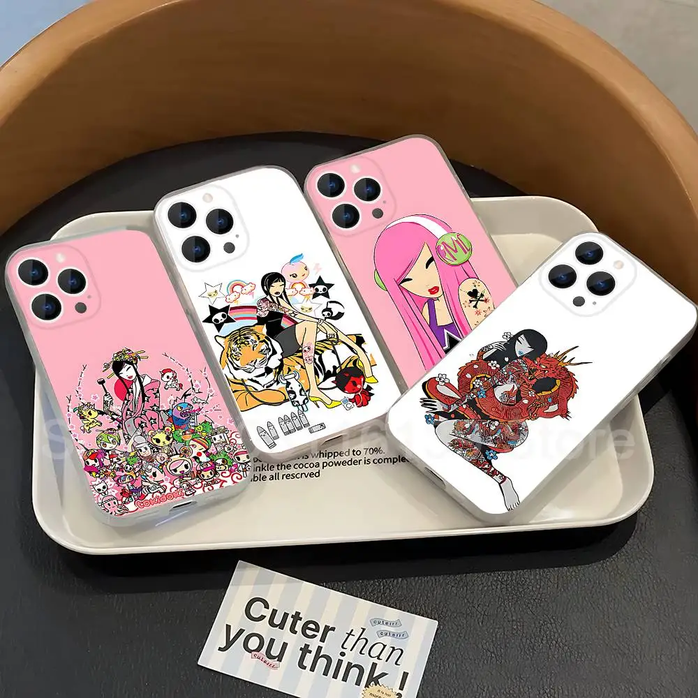 حافظة هاتف للفتيات اليابانية من T-Tokidokis لهواتف iPhone 17,16,15,14,13,12,11 Pro,Max,Plus,X,XS,XR,SE4,E غطاء ناعم شفاف صغير