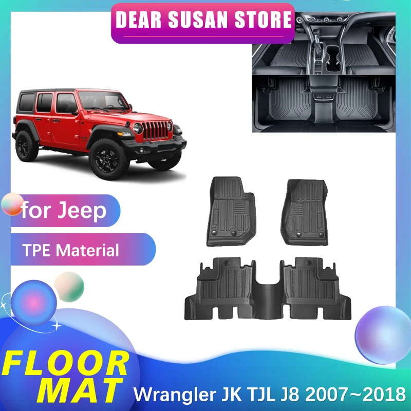

Автомобильный напольный коврик для Jeep Wrangler JK TJL J8 2007 ~ 2018 2008 2009 2010 2011 2012 2013 2014 2015 2016 2017 поднос коврик внутренняя подкладка водонепроницаемый чехол космический ковер аксессуары