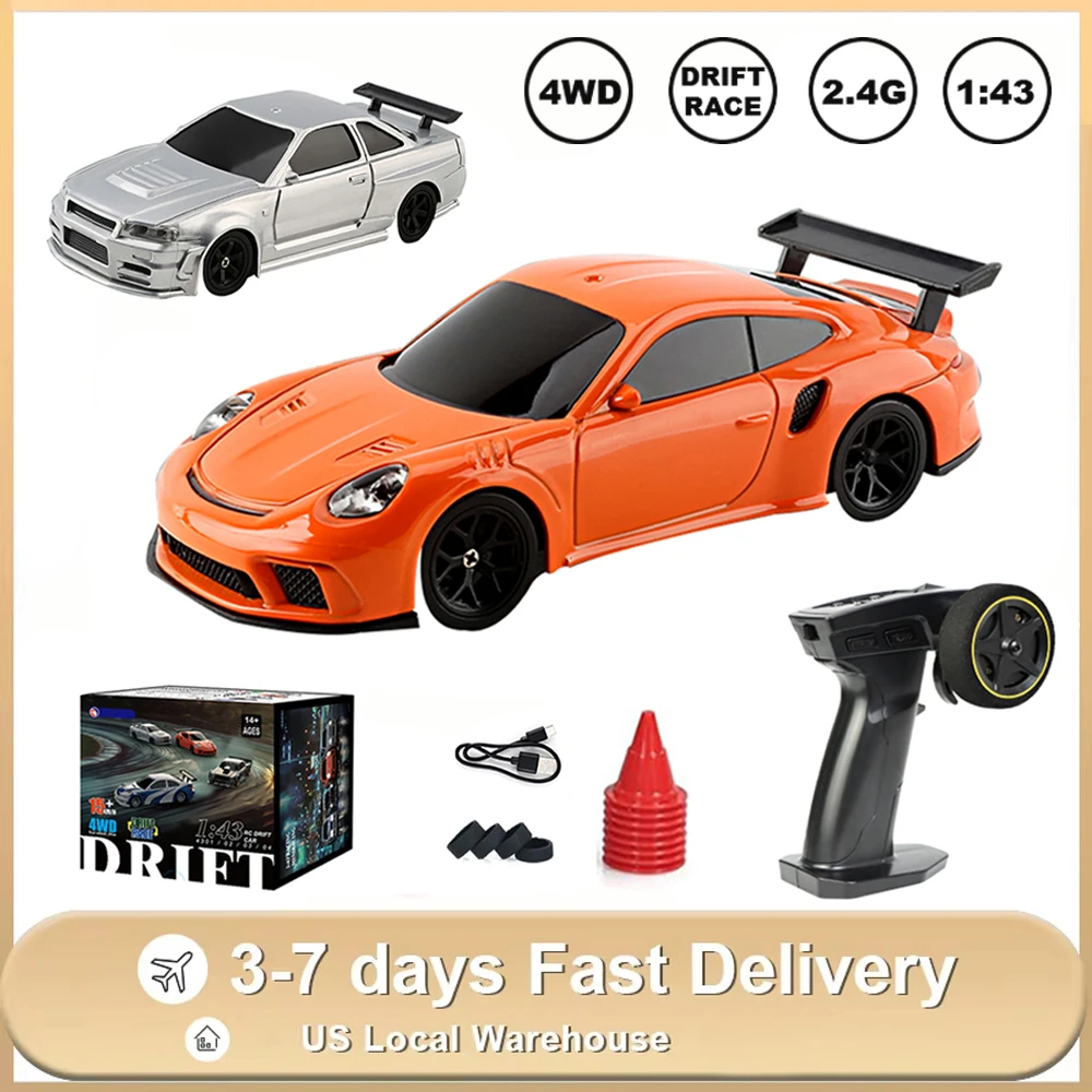

1/43 RC Drift Car 2.4G 15 км/ч Высокоскоростной мини-гоночный автомобиль 4WD Внедорожные радиоуправляемые автомобили со светодиодной подсветкой Игрушки Доставка в США