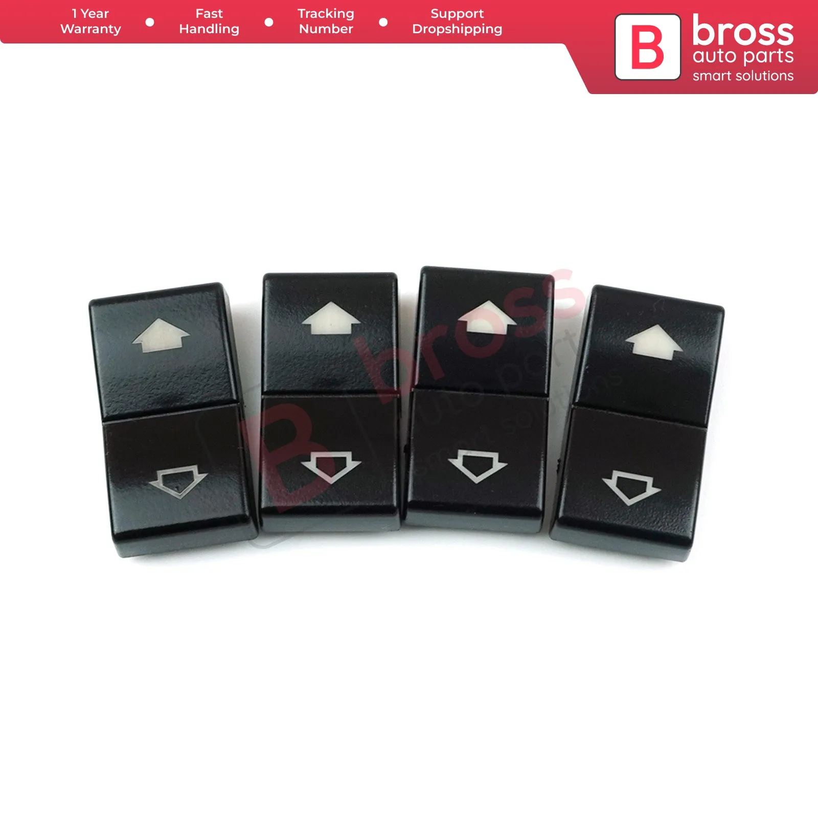 

Bross Auto Parts BDP585-2 4 Pieces Window Switch Button Cap Cover: 61316904309; 61318368974 for BMW E39 E38 Ship From Turkey