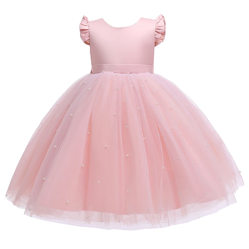 New Girls Puffy Dress Summer Tulle Fashion Little Princess Dress Piano Performance Costume Host Costume 2-10 Years Kids Clothes