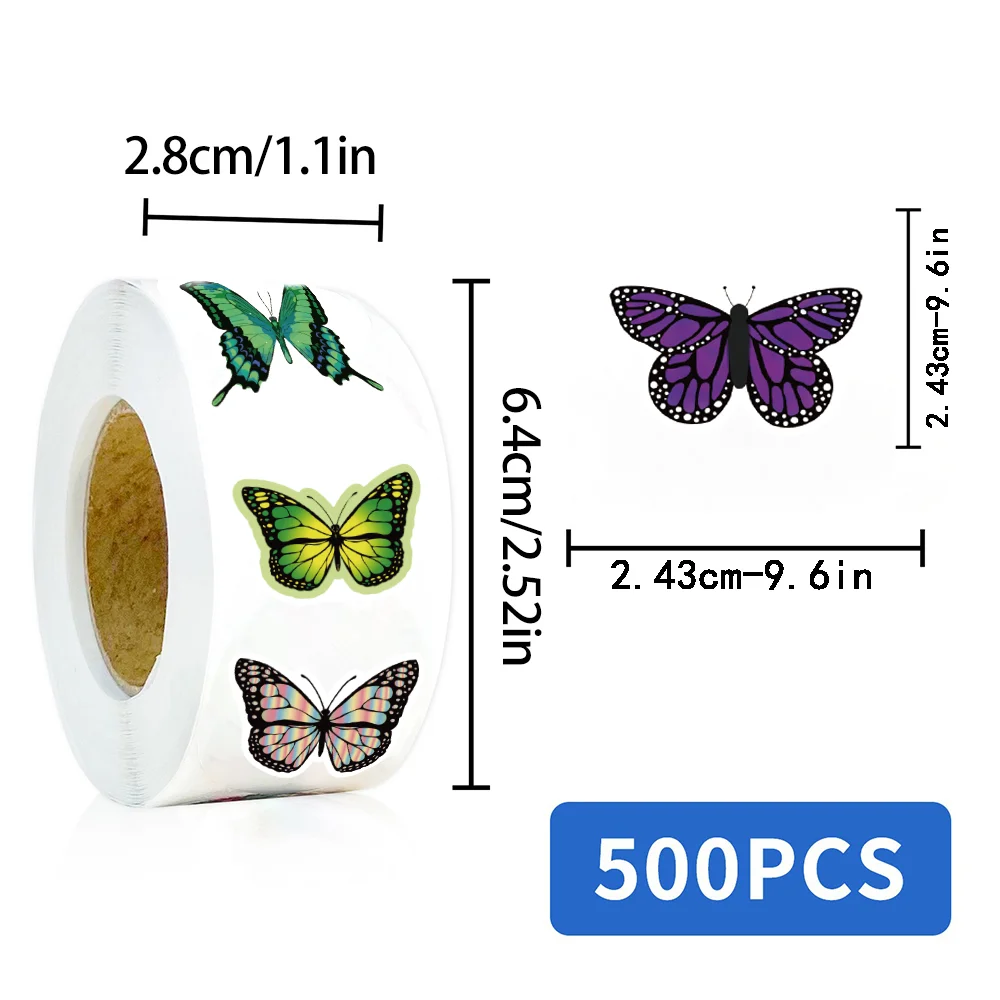 500pcs INS Style Butterfly Sticker Waterproof Decoration Laptop Scarpbooking Box Luggage Sticker DIY Label Stationery Decal