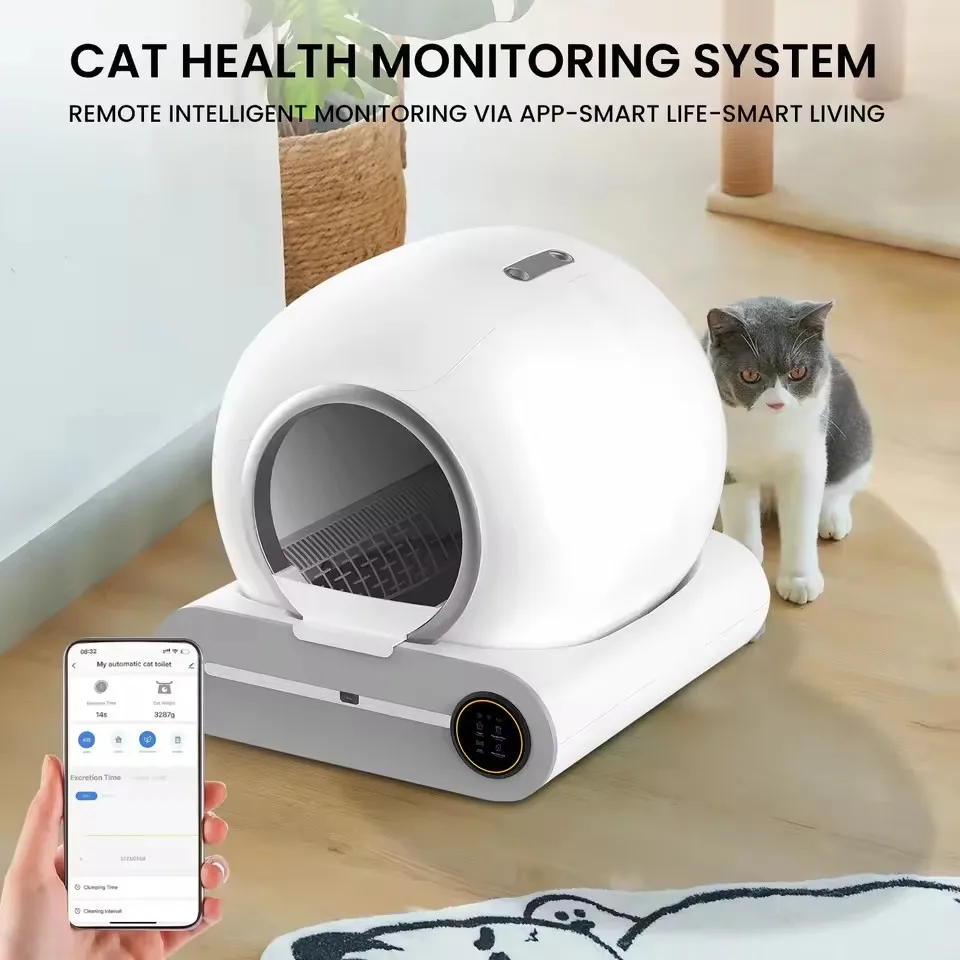 Automatic Smart Cat Litter Box Self Cleaning App Control Large Cat Toilet 65L For Cats Enclosed Sandbox Pet Cats Toilet Tray