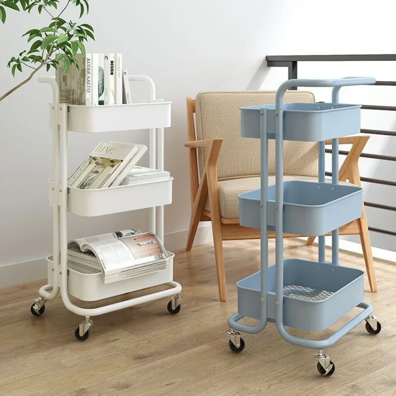 Cart rack Floor-to-ceiling multi-layer storage rack Bathroom wheeled trolley Multifunctional toy snack storage