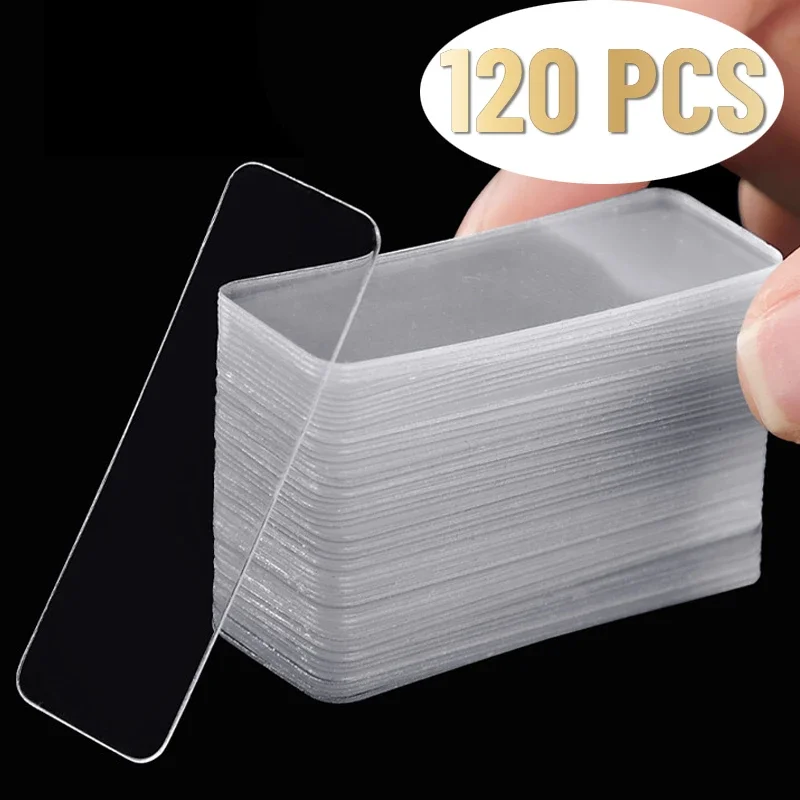 120/60PCS Reusable Double Sided Adhesive Tape Multifunction Waterproof Transparent Strong Nano Tape Kitchen Bathroom Supplies