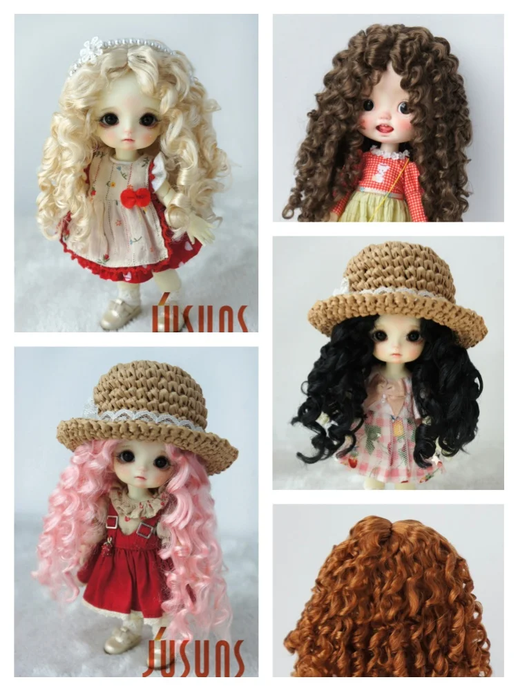 JD073  All Sizes Long Curly BJD Wigs Wholesale Synthetic Mohair Doll Wig wholesale Hair Top Sale Accessories