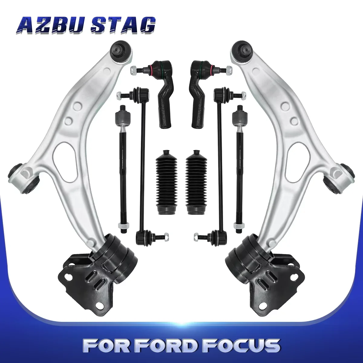 

AzbuStag 10Pcs Front Lower Control Arm Rod Boot Suspension Lh Rh Kits for FORD FOCUS C-MAX 2012 2013 2014 2015 2016 K622788