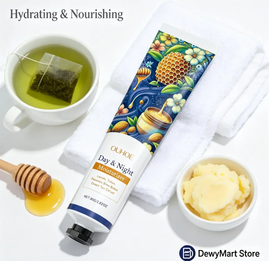 

OUHOE Day & Night Moisturizer, Hydrating Face Cream with Lanolin & Shea Butter for Soft, Elastic Skin