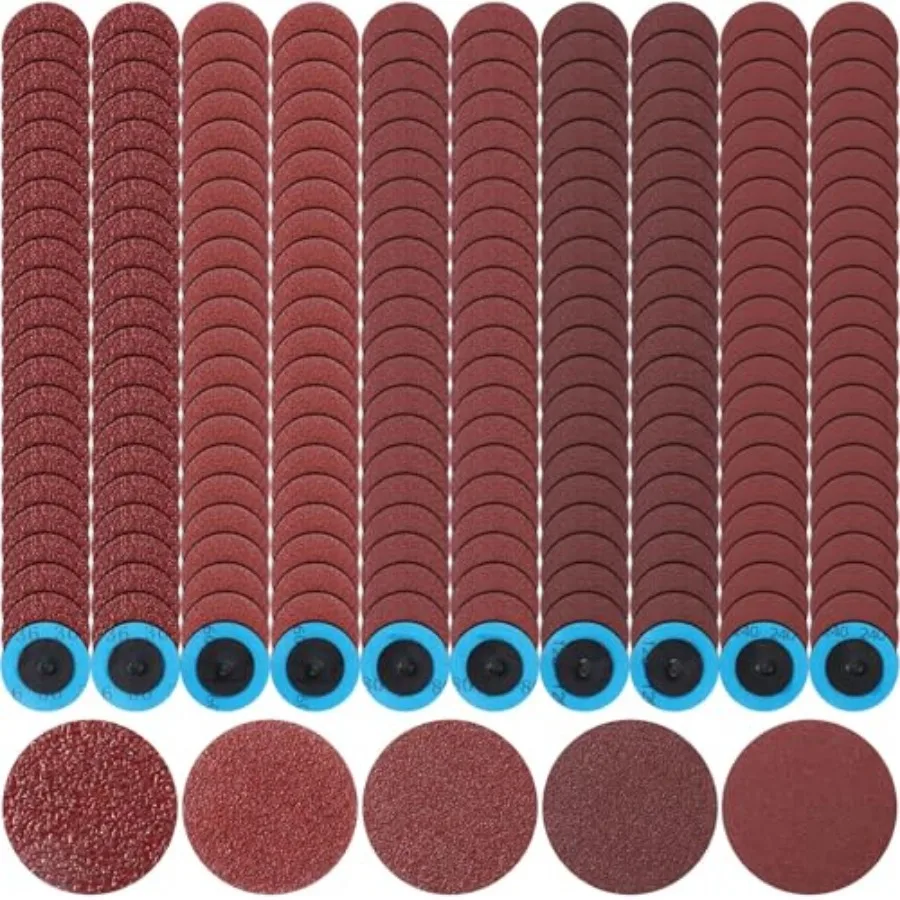 

250 Pcs Mix Discs Set 36 60 80 120 240 Grit 2 Inch Sanding Discs Die Grinder Accessories Aluminum Oxide Surface Conditioning fo