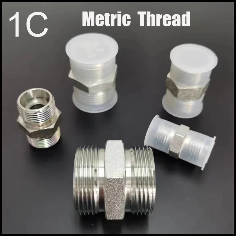 Metric Ferrule Type Hydraulic Transition Fittings M12-M52 Double H Head Reducing Hydraulic Pipe Male Thread Oil Tubing Joints