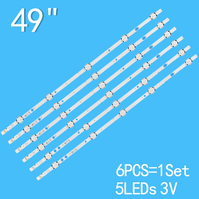 

6pcs 49 inch LED TV Backlight Strip VESTEL 490DRT VNB A/B-TYPE REV0.8 for JVC LT-49C770(A) VES490UNDS 49L3753DB 49HE4000