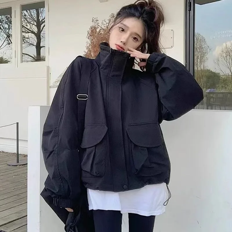 

New Coat, Versatile Spring and Autumn Loose American Retro Workwear Student Boyish Casual Jacket Top