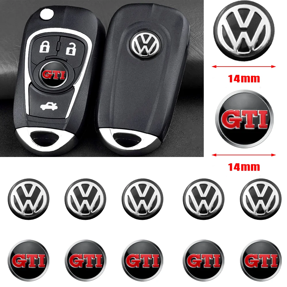 10Pcs/set 3D Car Styling Remote Control Key Logo Small Sticker for VW GTI Jetta Golf Beetle CC EOS R32 MK4 golf 4 motion MTM