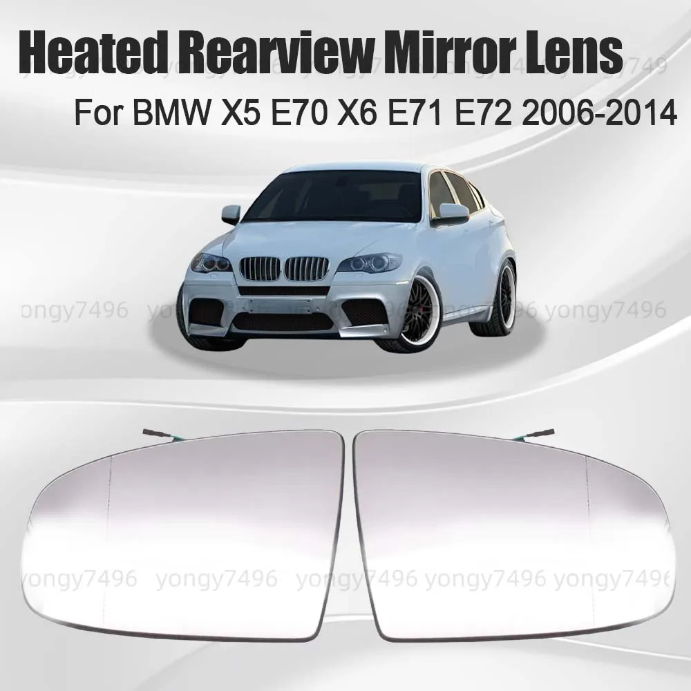 

Car Wide Angle Heated Rearview Mirror Lens For BMW X5 E70 X6 E71 E72 2006-2014 Car Rearview Accessories Heat The Lenses