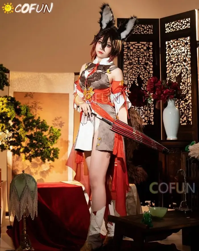 COFUN juego Honkai: disfraz de Star Rail Tingyun, disfraz de Halloween, Carnaval, traje de juego de rol, vestido encantador elegante con cola para mujer