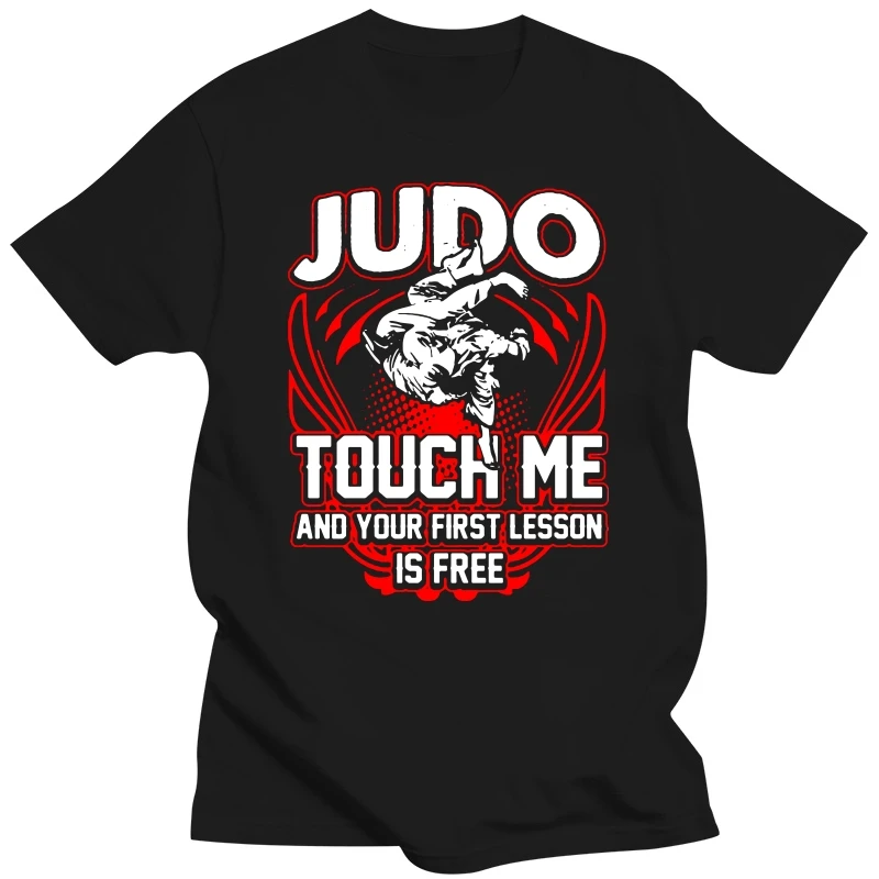 Judo Men\'s O-neck T Shirt Me And Your First Lesson Is-free Martial Arts BJJ Graphic Print O-neck Fighters Instructors Tee Shirt