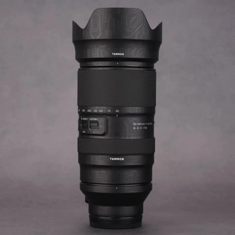 ل Tamron 50-400 مللي متر لصائق الجلد الفينيل التفاف فيلم عدسة واقية ملصقا 50-400 F4.5-6.3 4.5-6.3 F/4.5-6.3 A067 لسوني E جبل