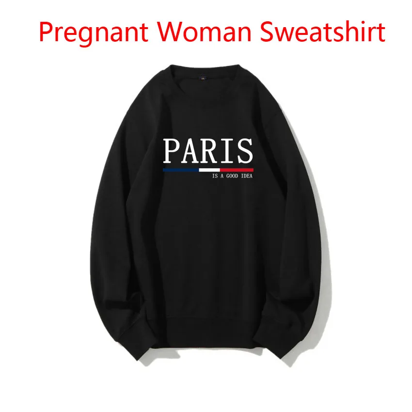

Fashion Korean Version Maternity Women Sweaters Funny Pattern Paris Letter Paris Print Pullover Pregnant Woman Sweatshirt Spring
