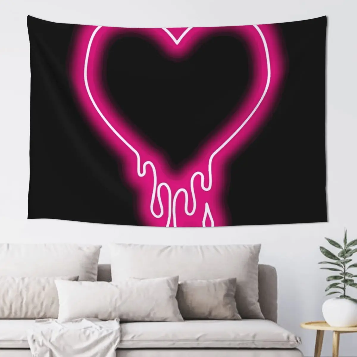 

Dripping Neon Heart Tapestry Wall Hanging Wall Bedroom Decor Aesthetic Room Decor Aesthetic Tapestry