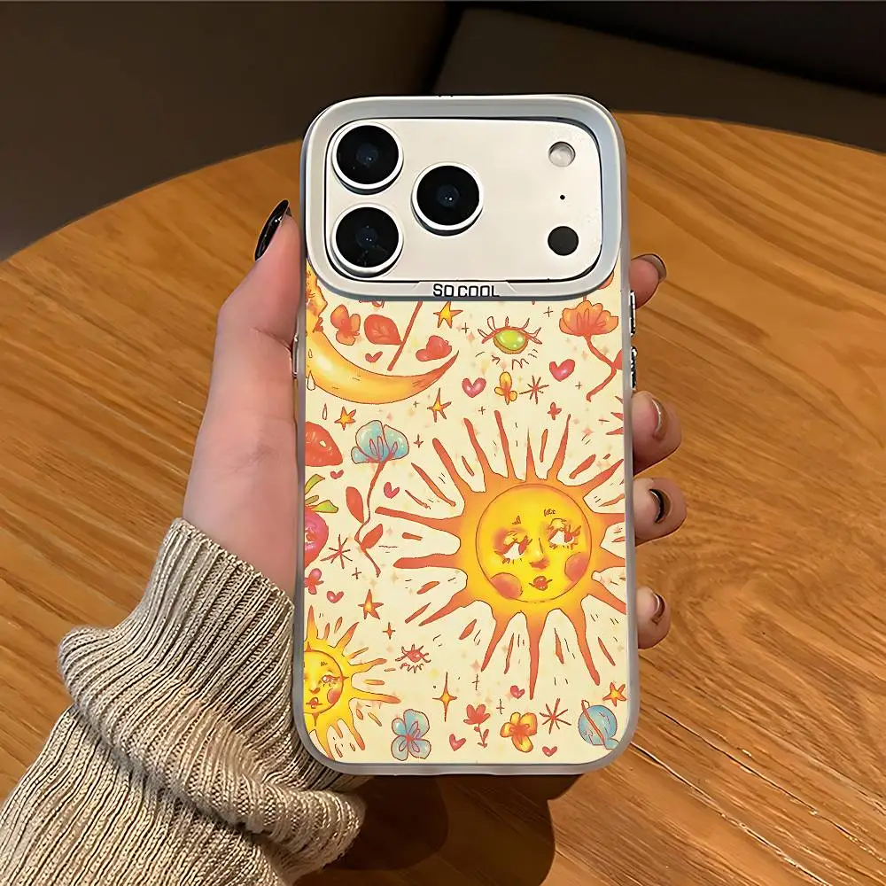 Celestial Spring White Matte So Cool Lens Bumper Printed Cover For iPhone 16 15 17 14 11 12 13 Pro Max