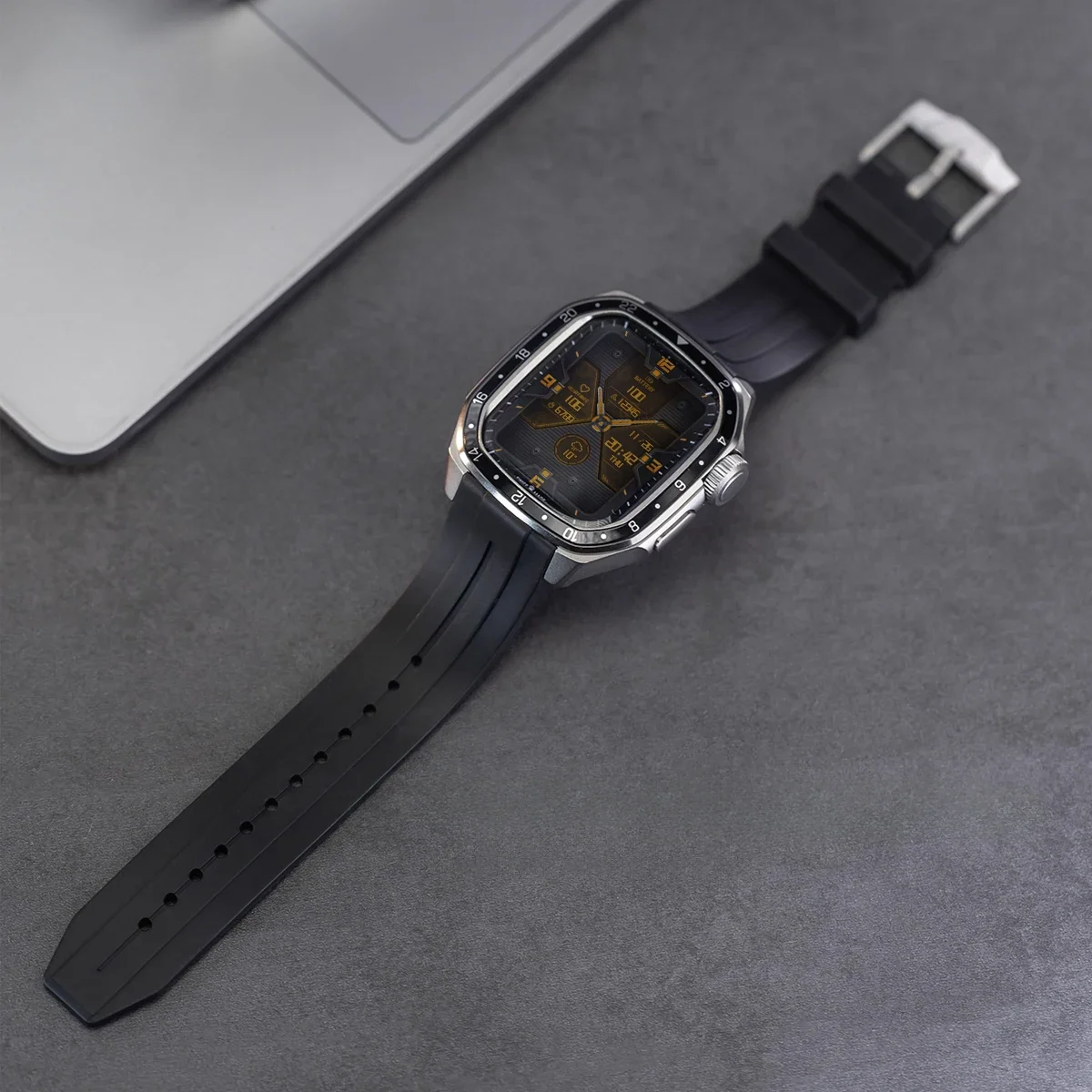 مجموعة تعديل فاخرة لساعة أبل S11/10 46 مللي متر حافظة معدنية حزام سيليكون لسلسلة Iwatch 11 10 46 مللي متر غطاء سوار ModKit